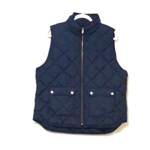 J Crew XL Down Vest Dark Blue